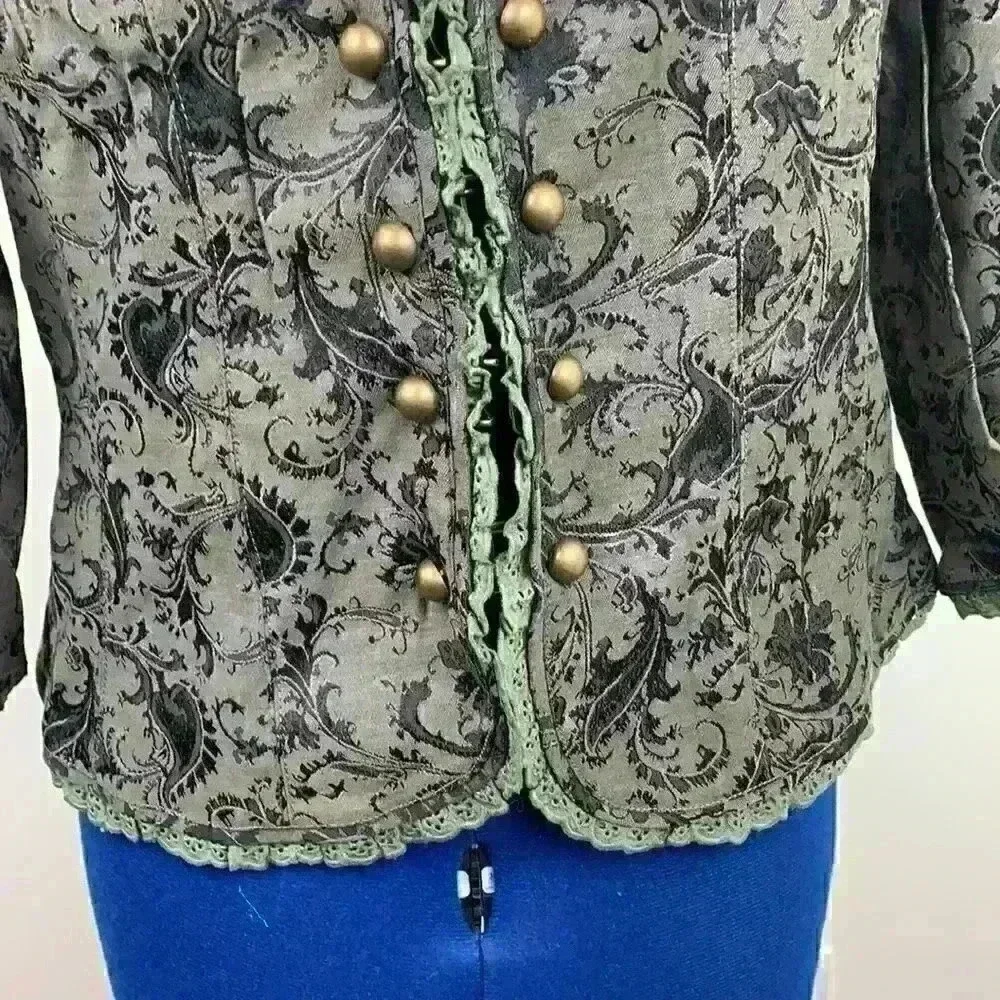 🆕nwt Lucy Paris brocade jacket with lace t… - Picture 5 of 11